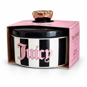 Juicy Couture Black And White Stripe Ceramic Trinket Jar – Modern Y2K Moment